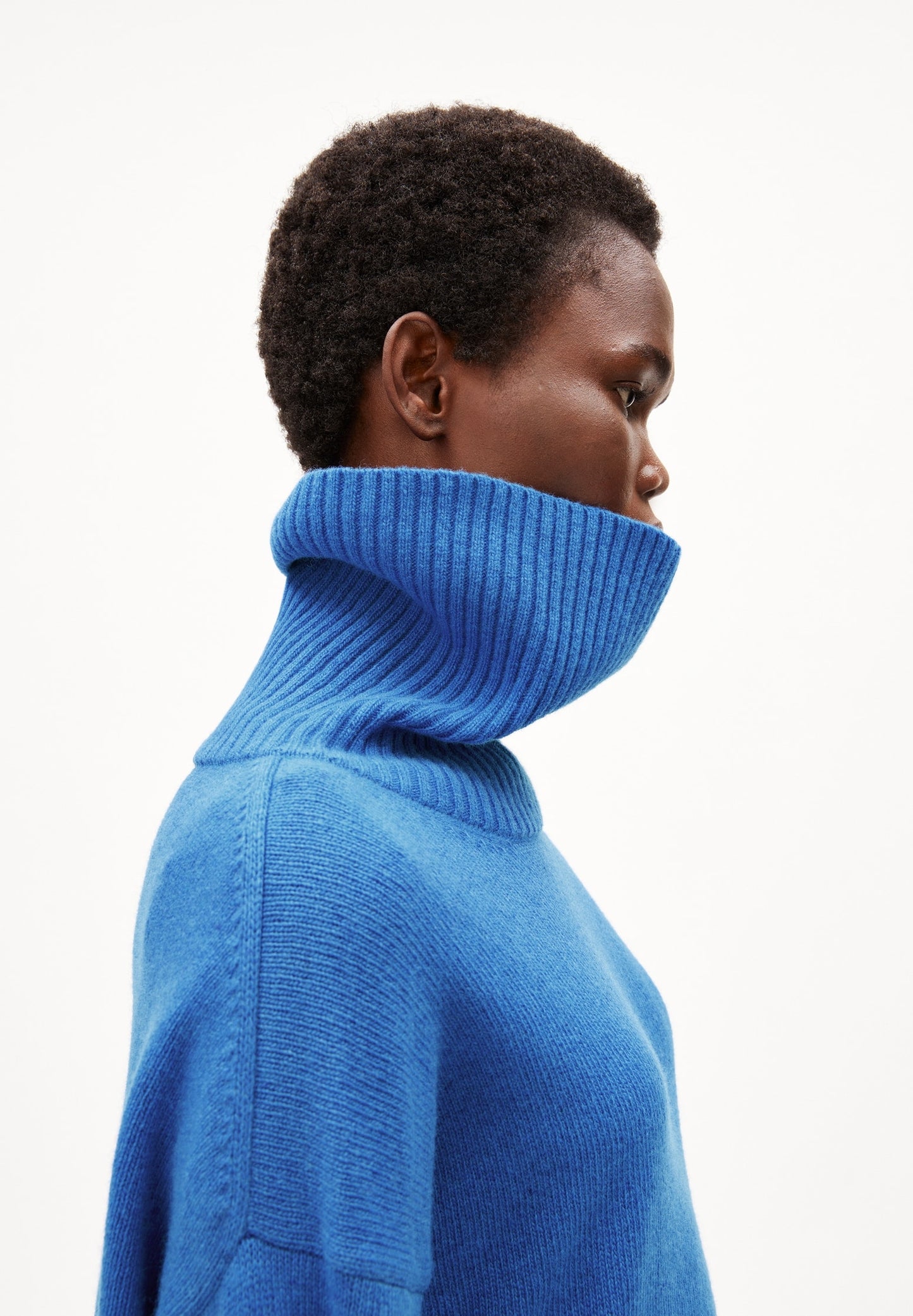 ARDIAA ORGANIC WOOL MIX LONG JUMPER | WARM BLUE