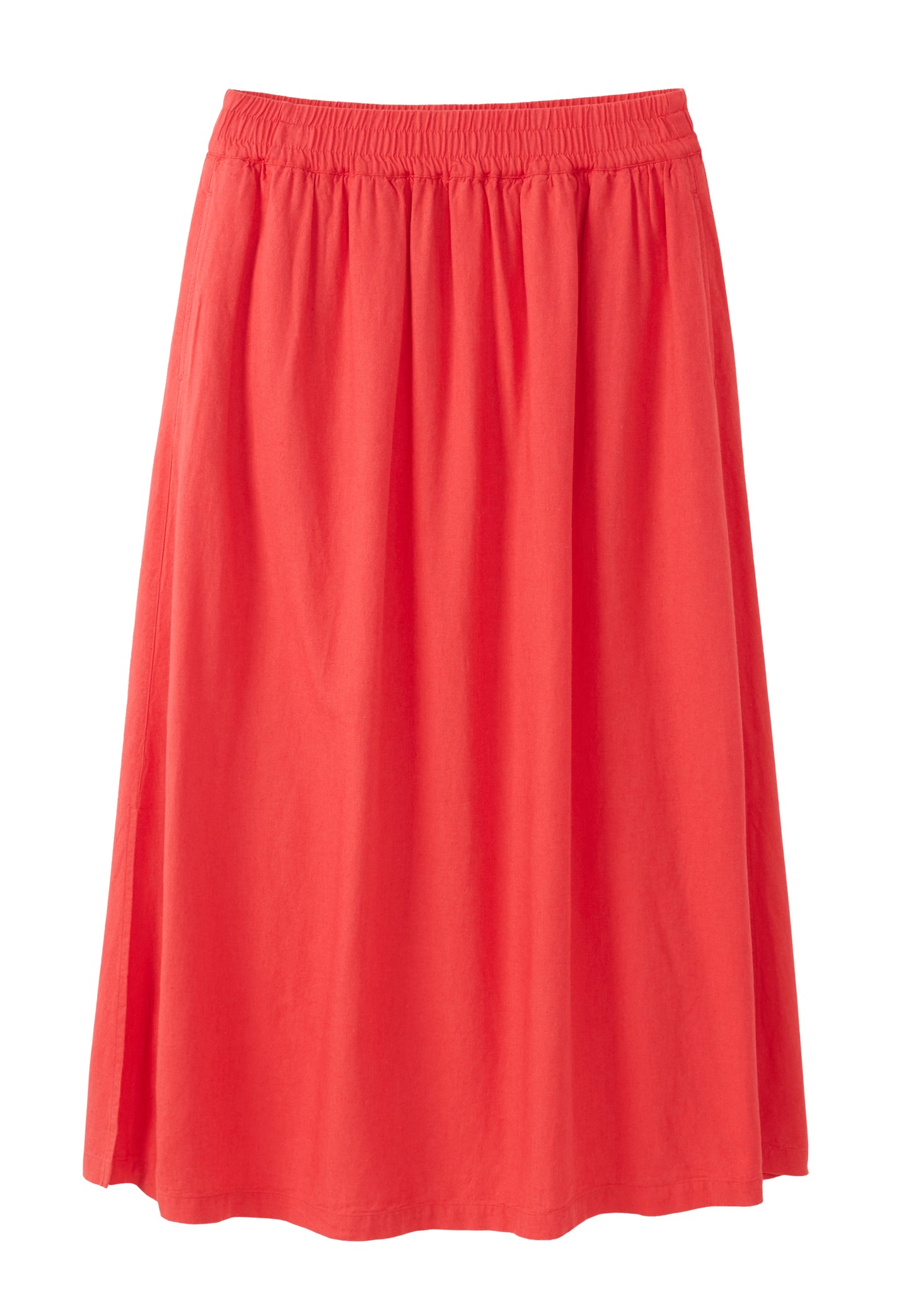 FENNEL LENZING™ ECOVERO™ AND LINEN SKIRT | LAVA RED