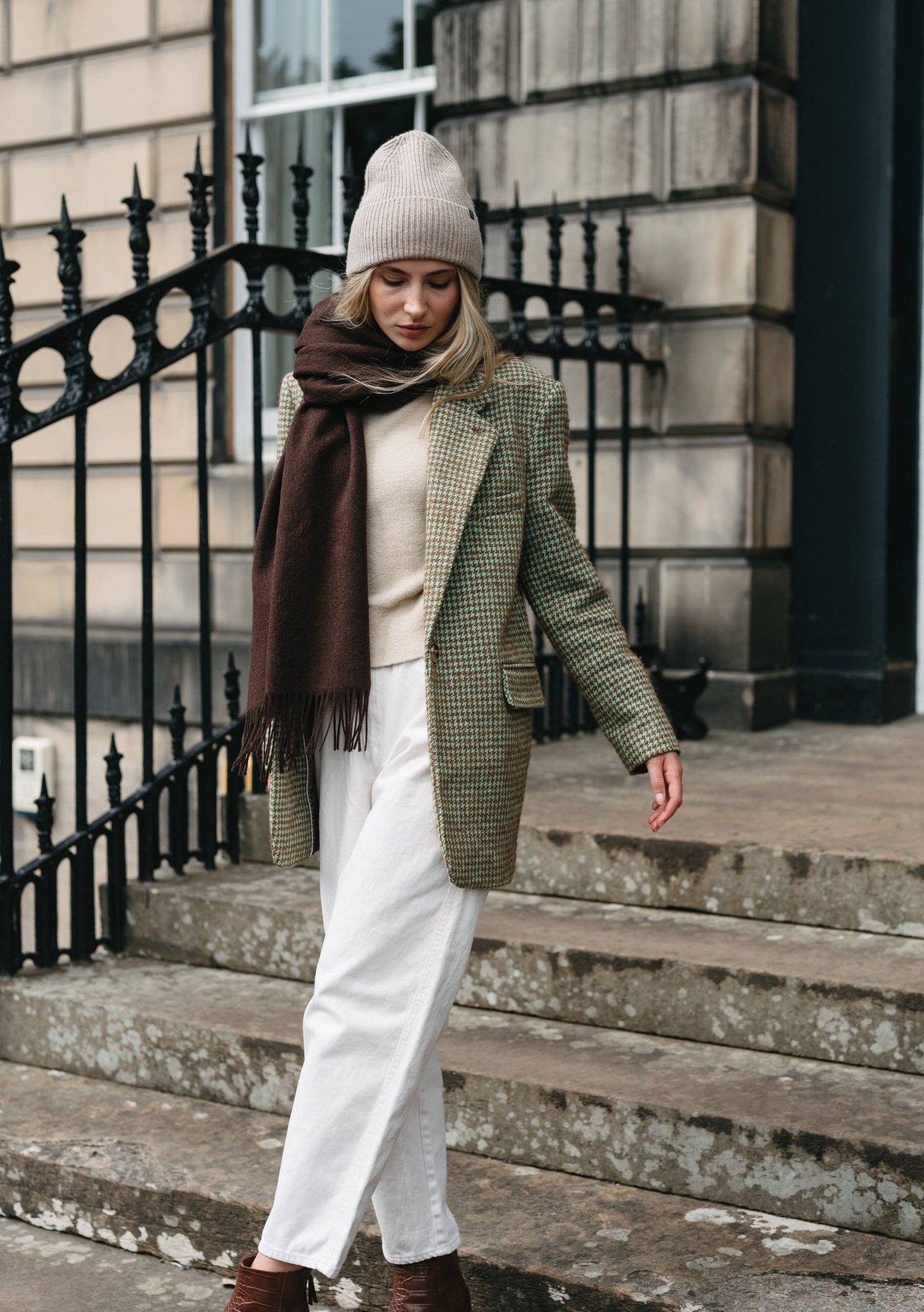 CASHMERE & MERINO WOOL BEANIE | OATMEAL MELANGE