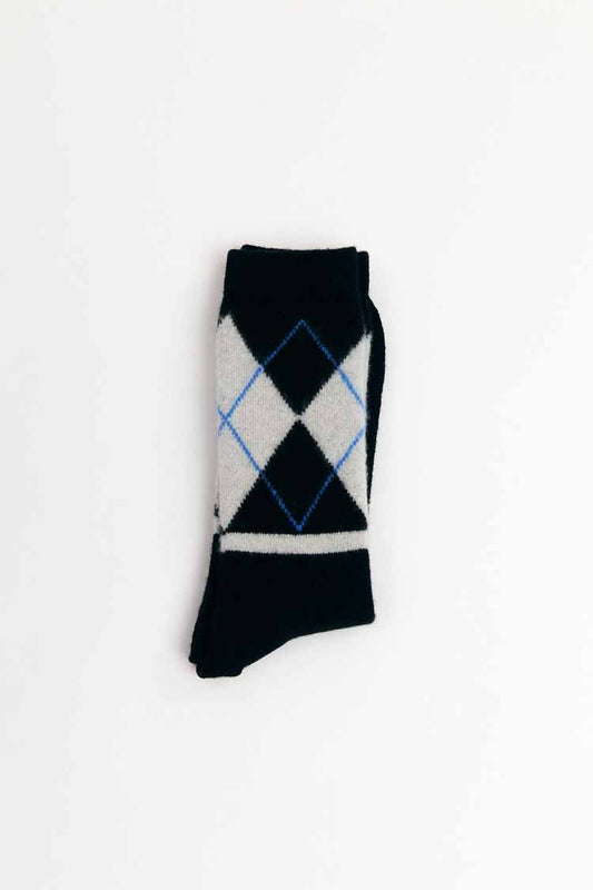 ARGYLE WOOL SOCKS | BLACK