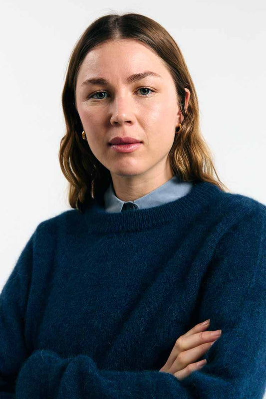 BABOL ALPACA AND MERINO WOOL BLEND JUMPER | BLUE