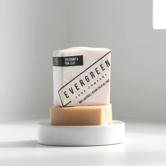 SPEARMINT & PINK CLAY 100% NATURAL SOAP
