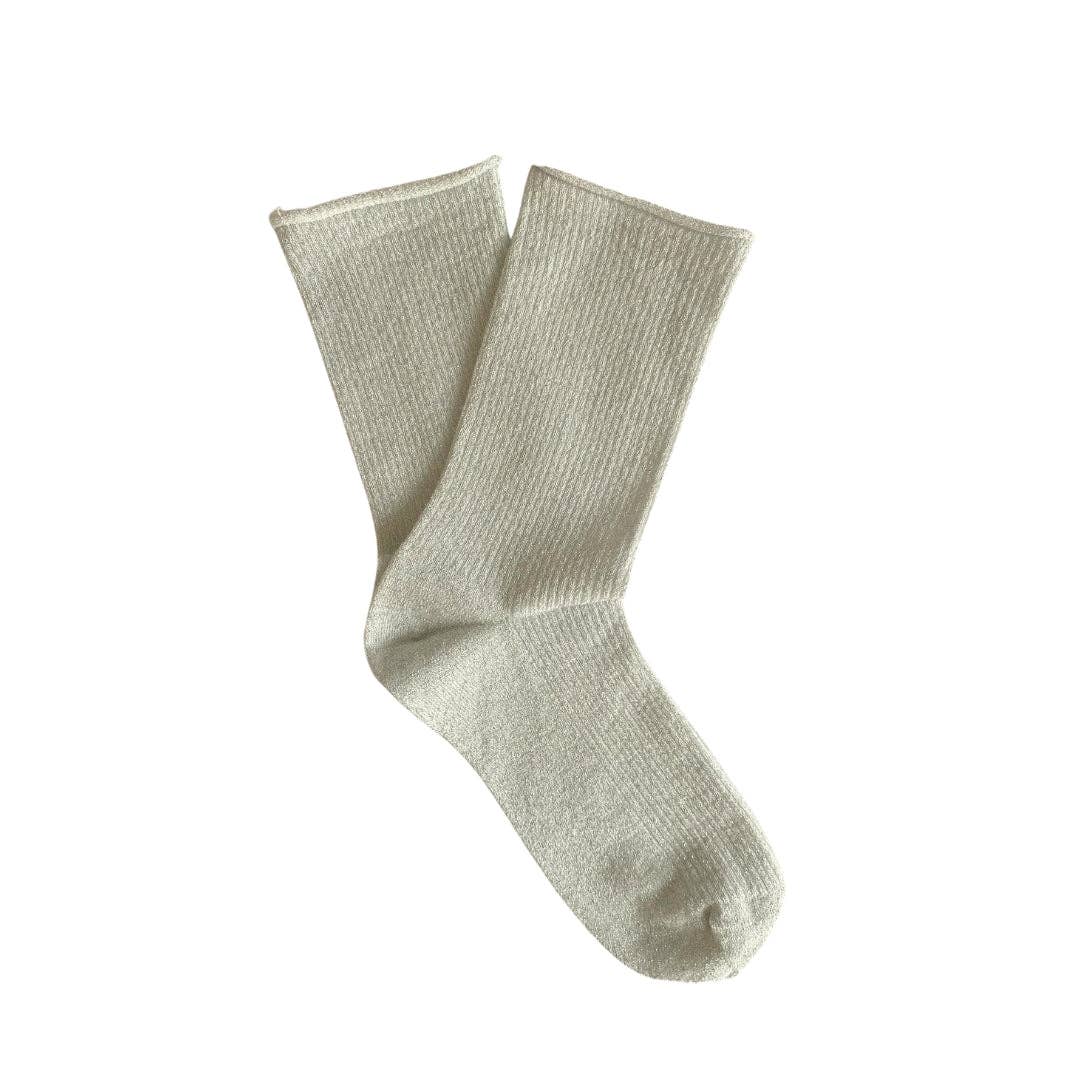 GLITTER LUREX ECO-FRIENDLY LYOCELL SOCKS | WHITE