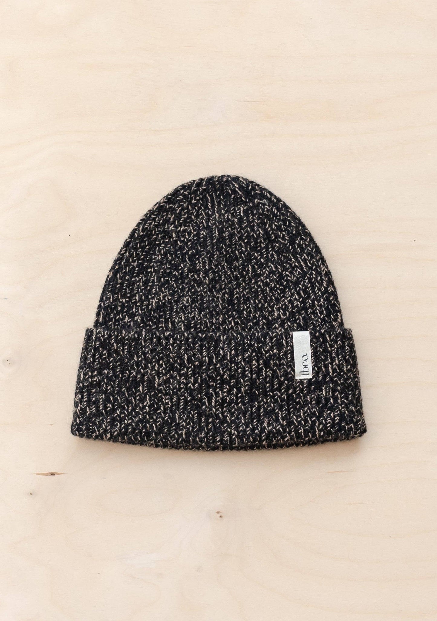 CASHMERE & MERINO WOOL BEANIE | BLACK FLECK
