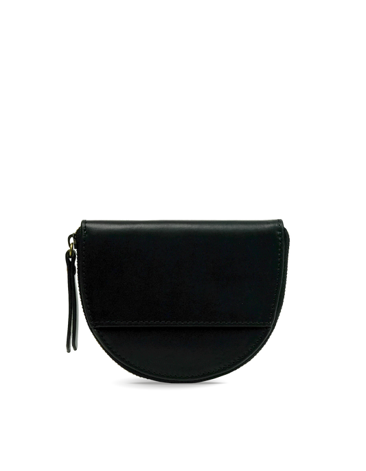 LAURA LEATHER COIN PURSE | BLACK