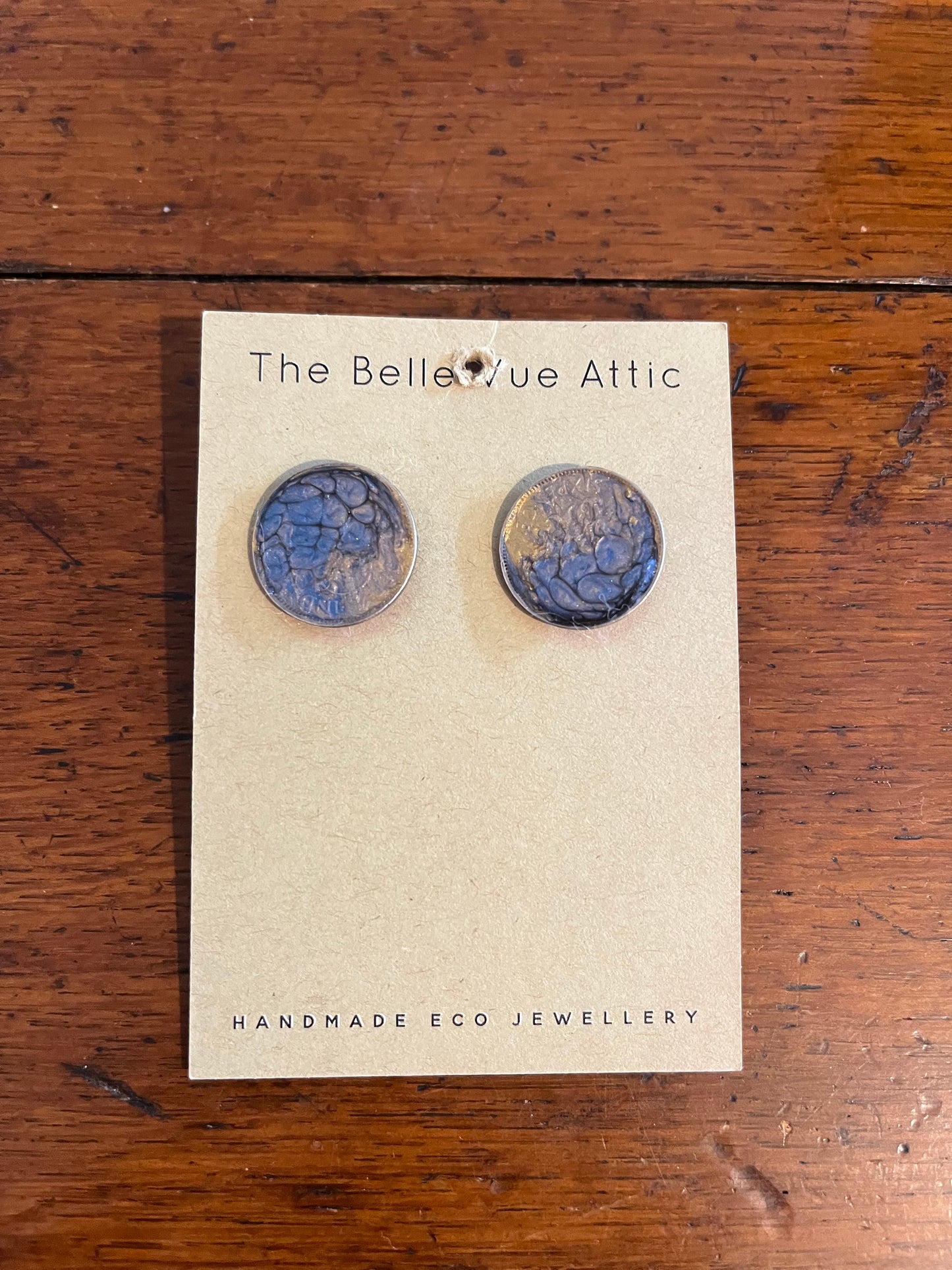 PAINTED COIN STUD EARRINGS
