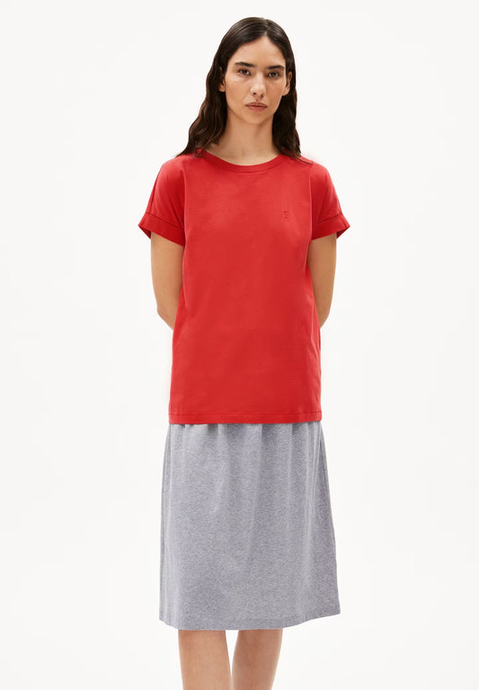 IDAARA ORGANIC COTTON T-SHIRT | CORAL BLUSH