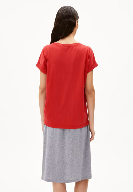 IDAARA ORGANIC COTTON T-SHIRT | CORAL BLUSH