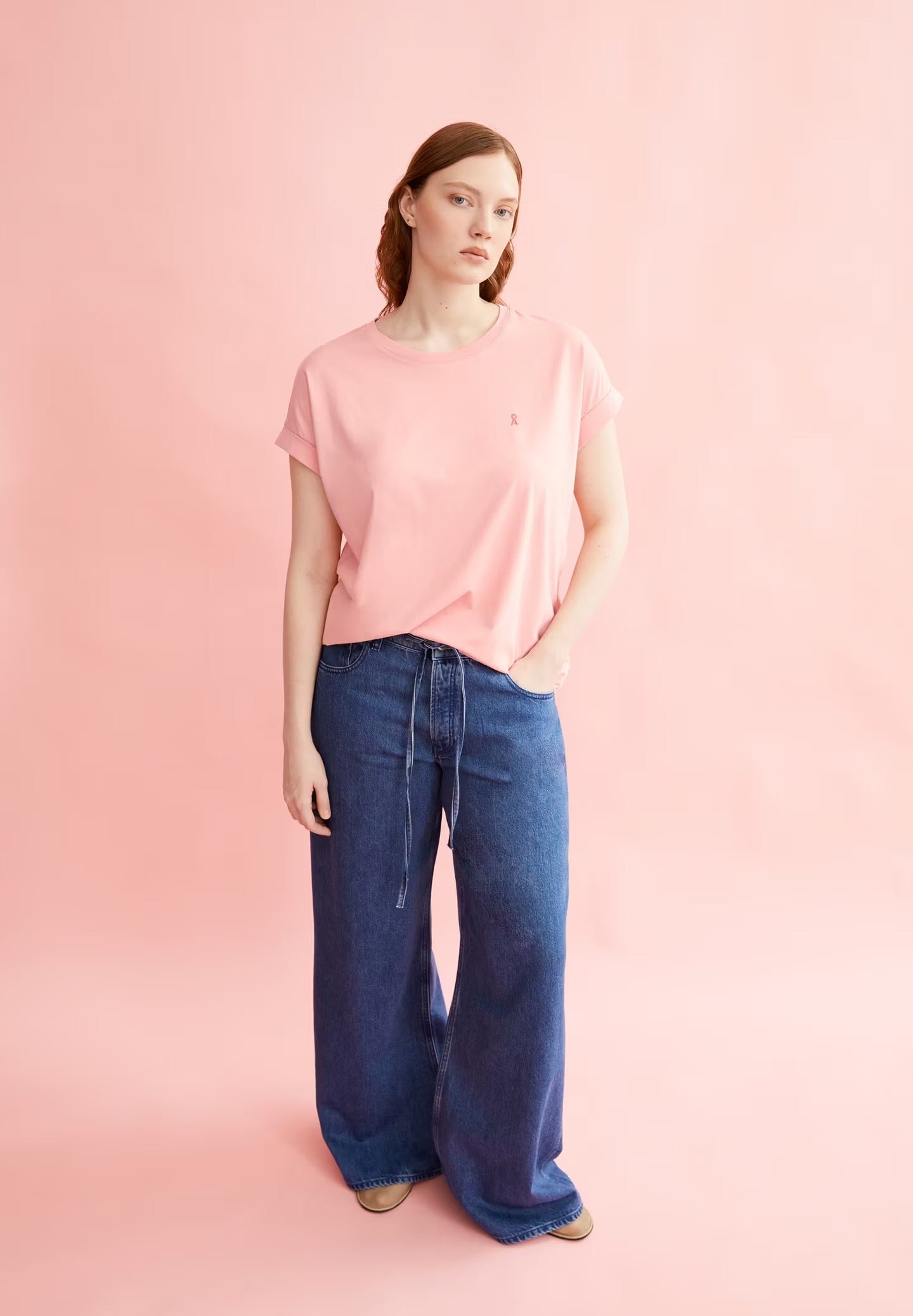 IDAARA ORGANIC COTTON T-SHIRT | DEEP ROSALILLY