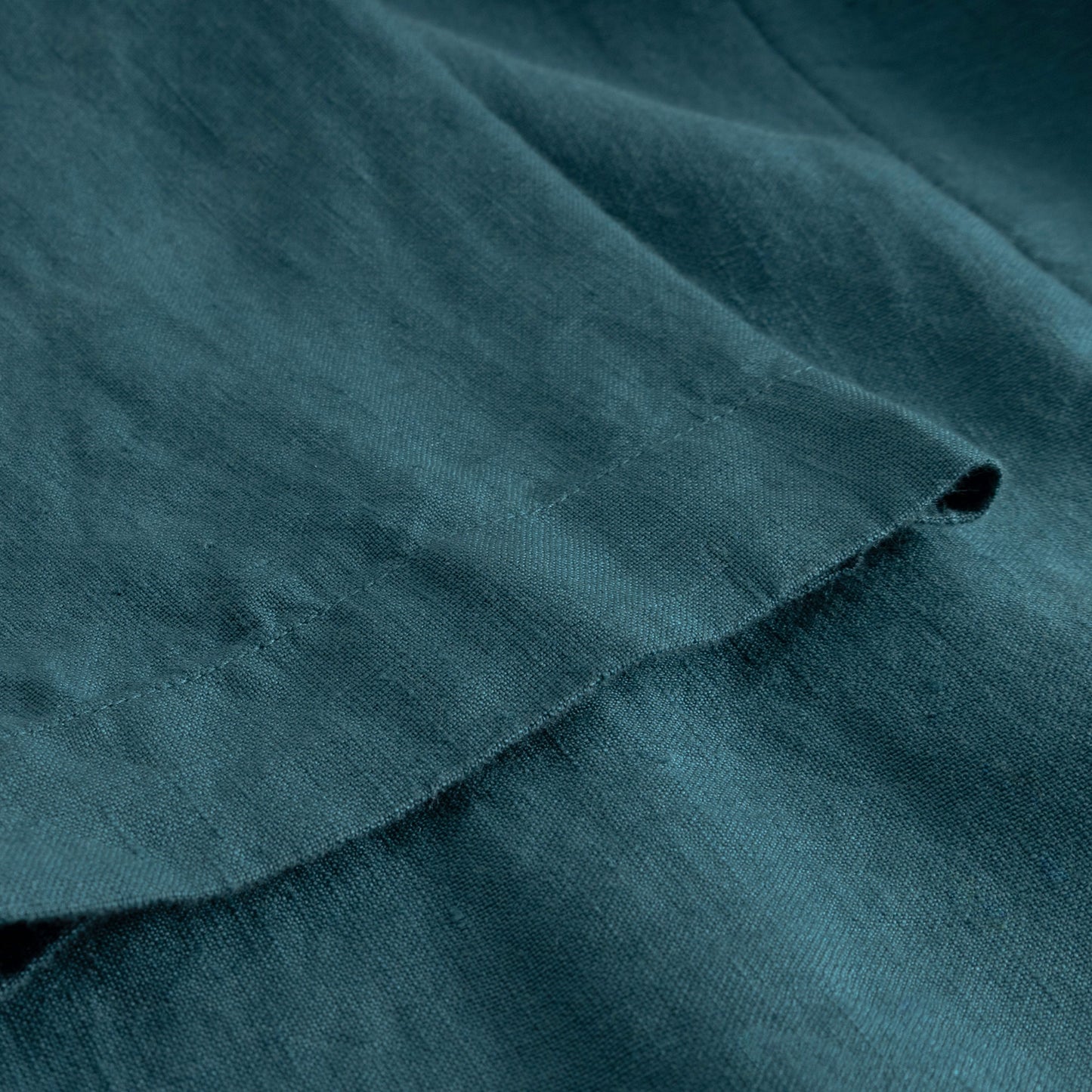 Close-up of teal fabric with visible texture