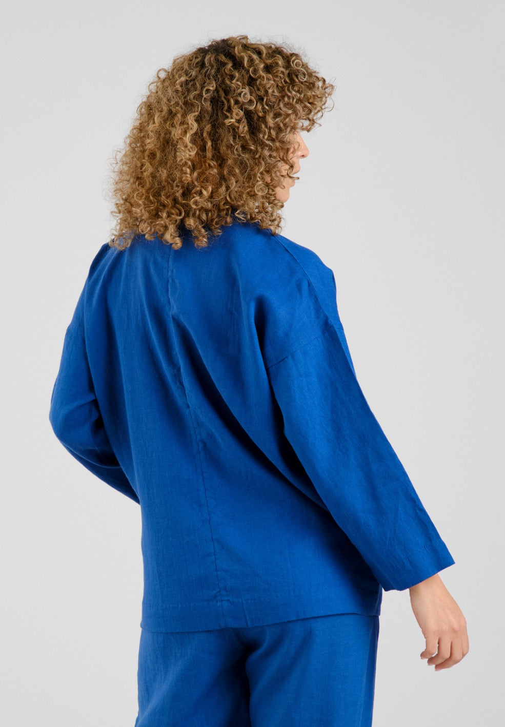 TANTO LOOSE LINEN BLAZER | LIMOGES BLUE