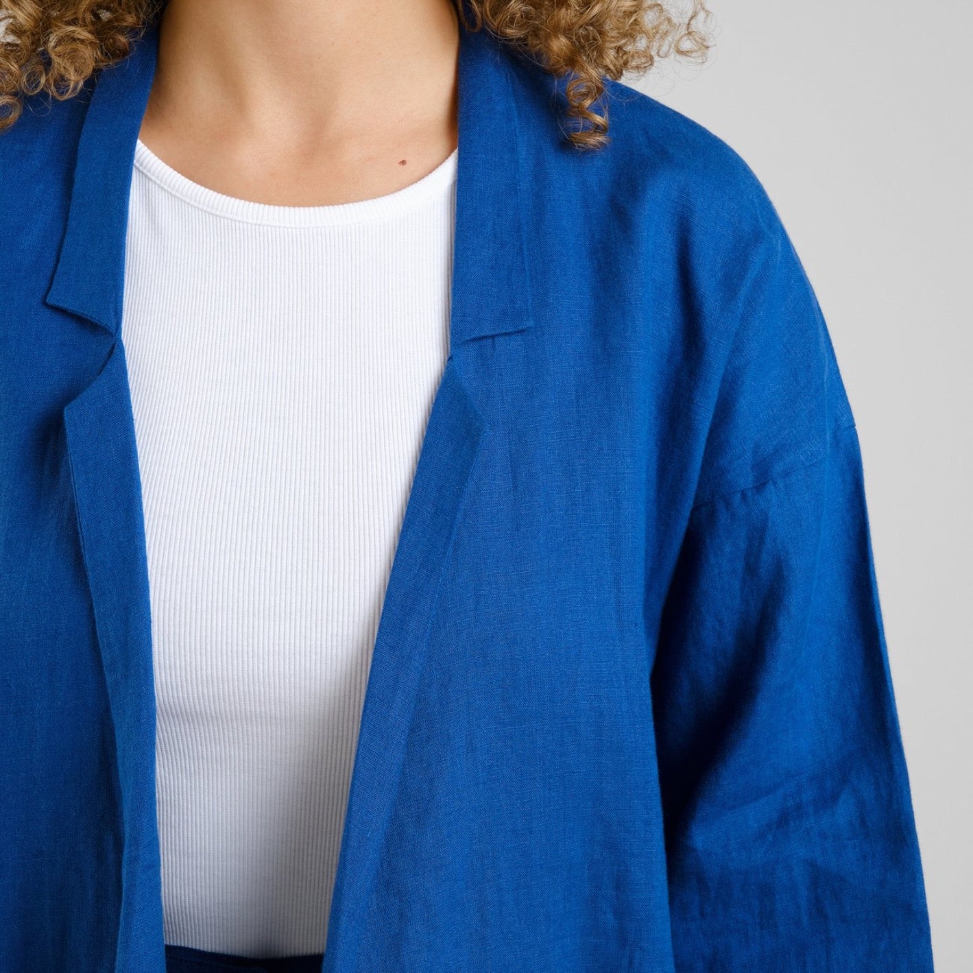 TANTO LOOSE LINEN BLAZER | LIMOGES BLUE