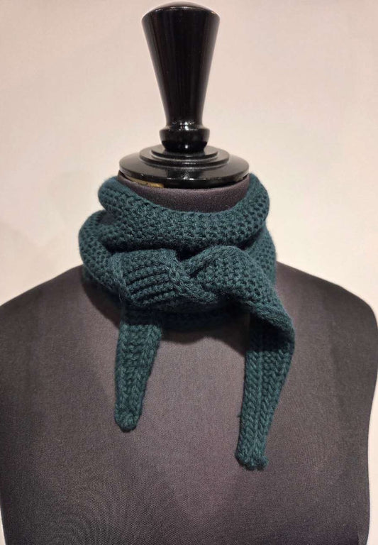 SOPHIE KNITTED NECK SCARF | DARK GREEN