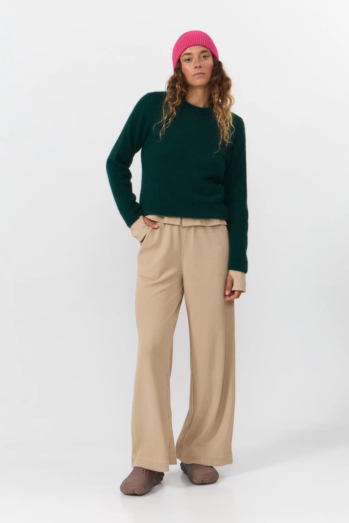 BABOL ALPACA AND MERINO WOOL BLEND JUMPER | GREEN
