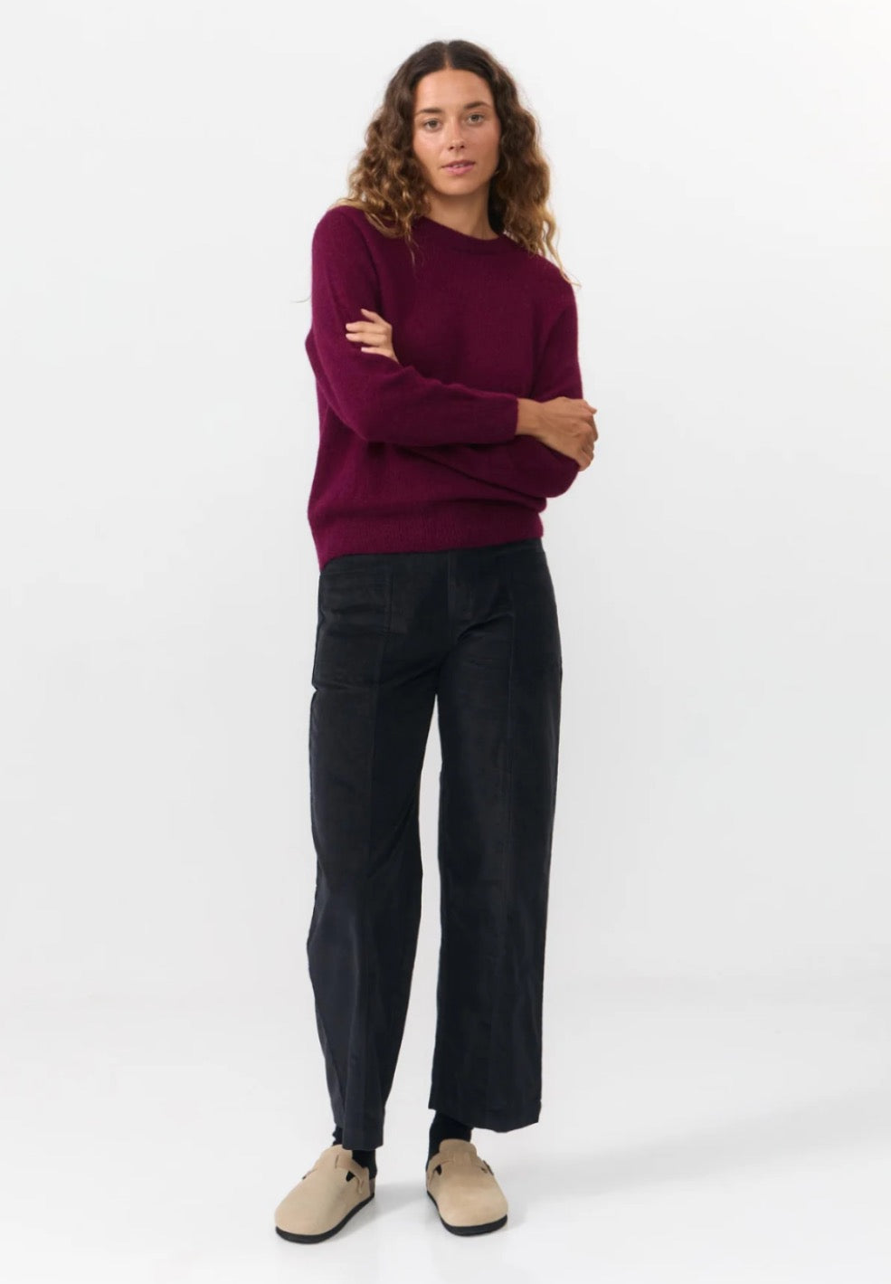 BABOL ALPACA AND MERINO WOOL BLEND JUMPER | WINE