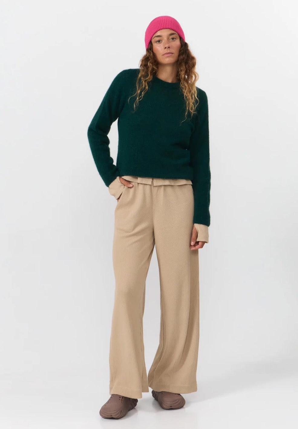 BABOL ALPACA AND MERINO WOOL BLEND JUMPER | GREEN