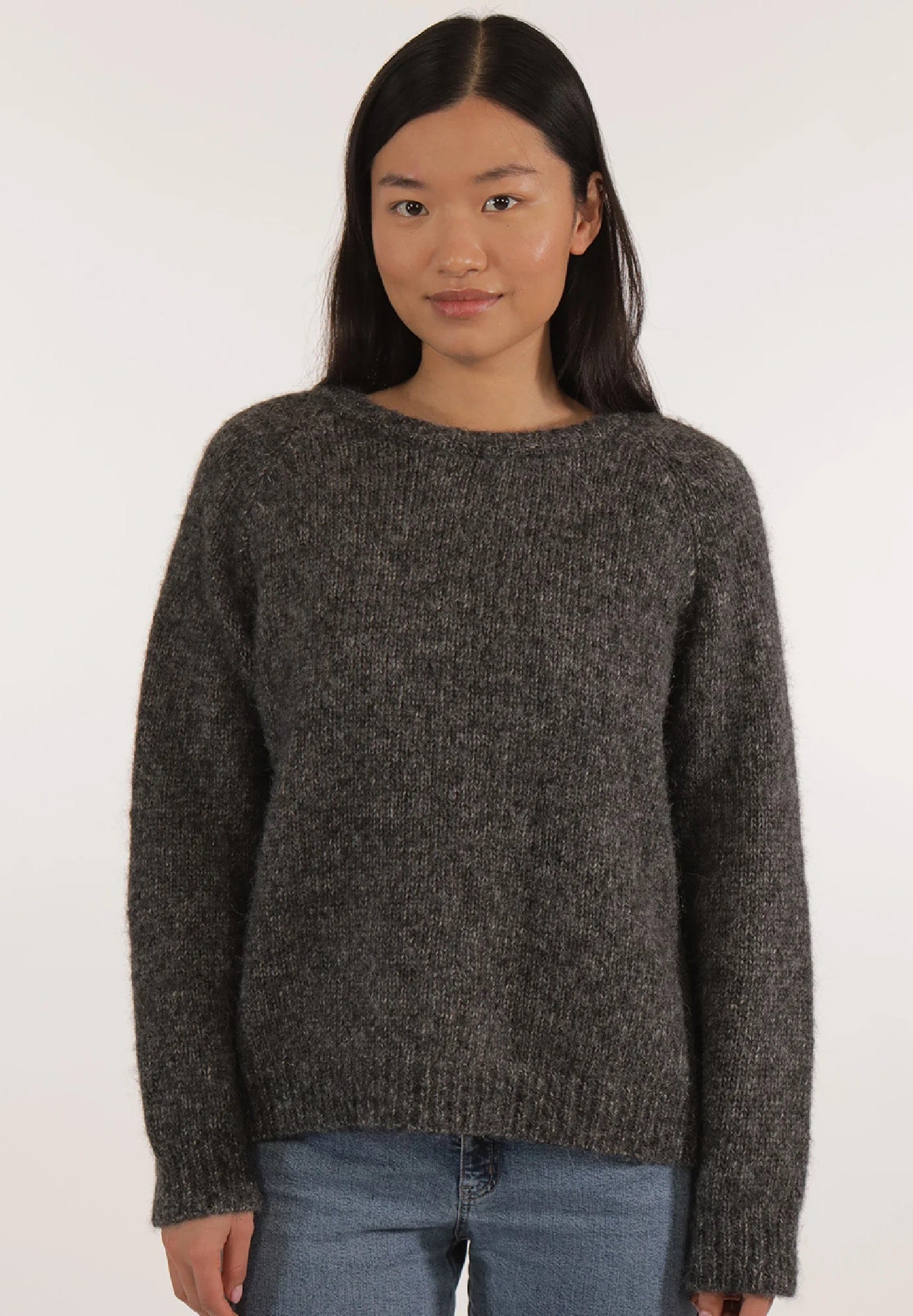 DANAE ALPACA AND ORGANIC COTTON JUMPER | ANTHRACITE