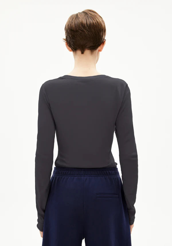 EINIAARA SOFT LONG-SLEEVE TOP | DARK STEEL