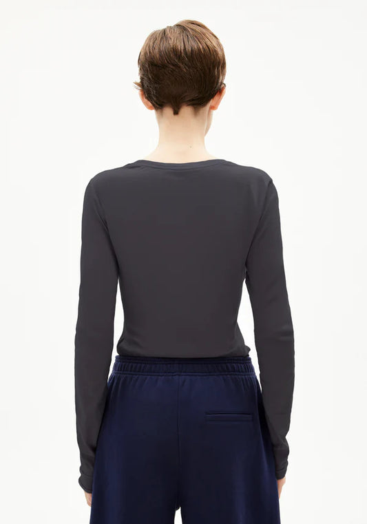 EINIAARA SOFT LONG-SLEEVE TOP | DARK STEEL