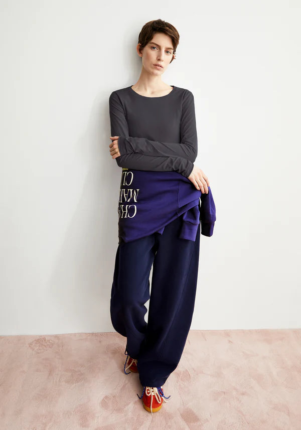 EINIAARA SOFT LONG-SLEEVE TOP | DARK STEEL