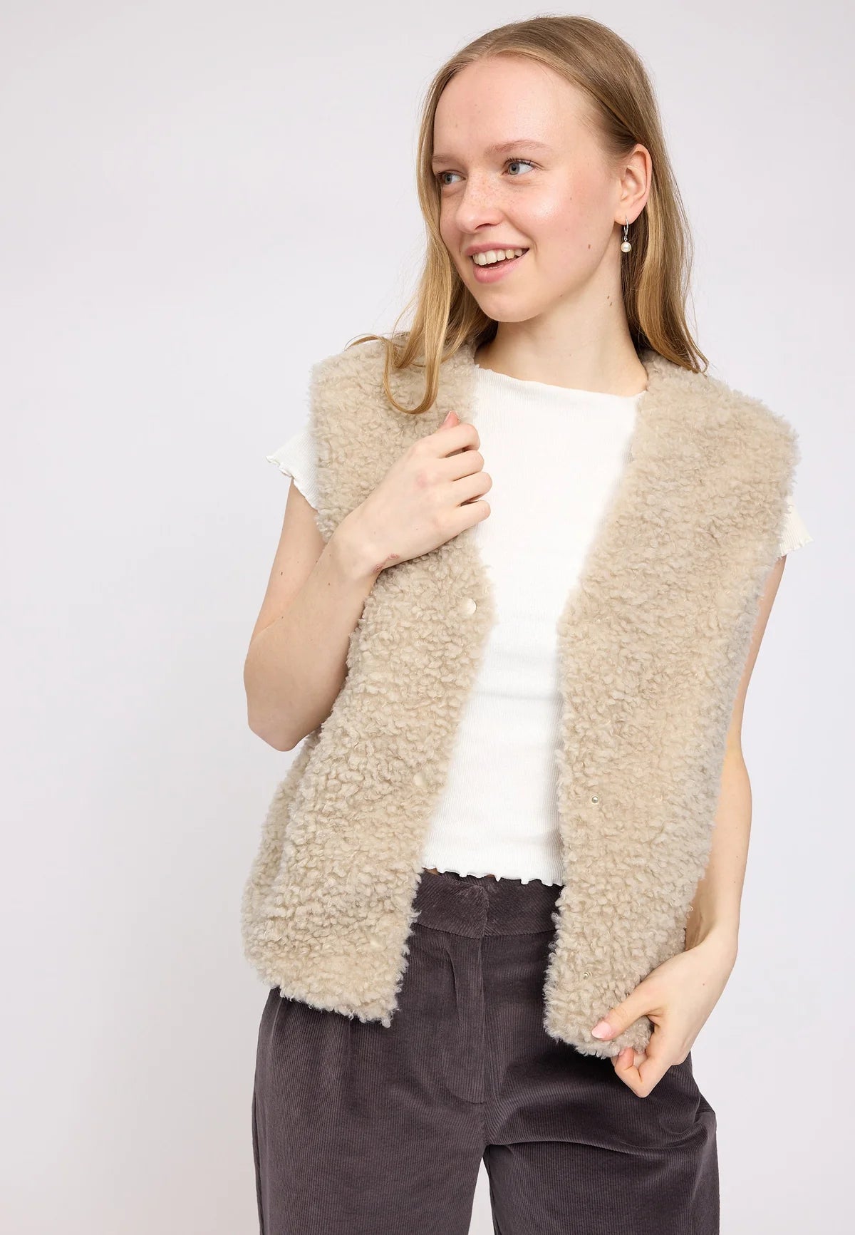 TEDDY GILET | NATURAL