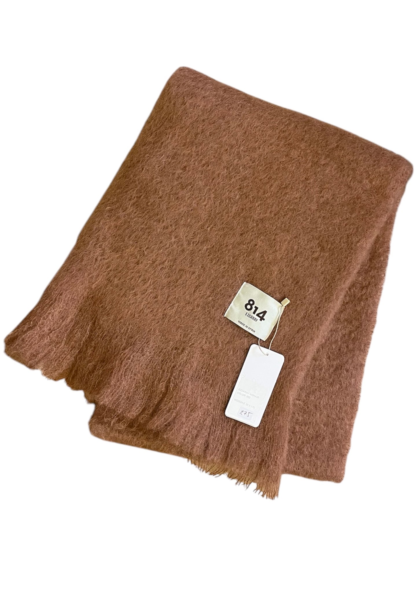 MOHAIR AND WOOL WIDE SCARF COCOA 600