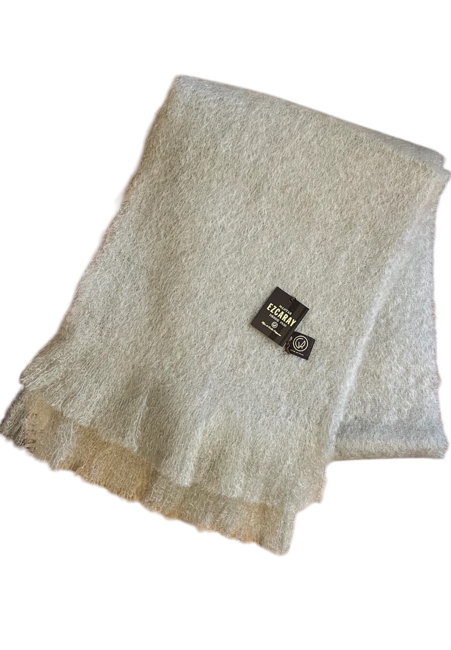 MOHAIR AND WOOL WIDE SCARF SEA SPRAY 606