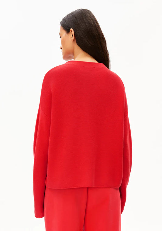 MERINAA LINKS LINKS ORGANIC COTTON JUMPER | MARS RED