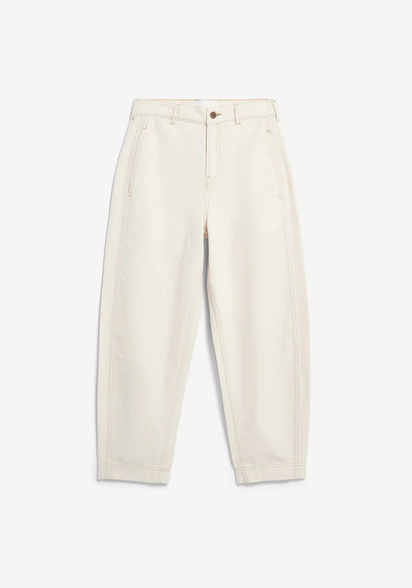WORKWEAR ORGANIC COTTON CANVAS BARREL TROUSERS | UNDYED