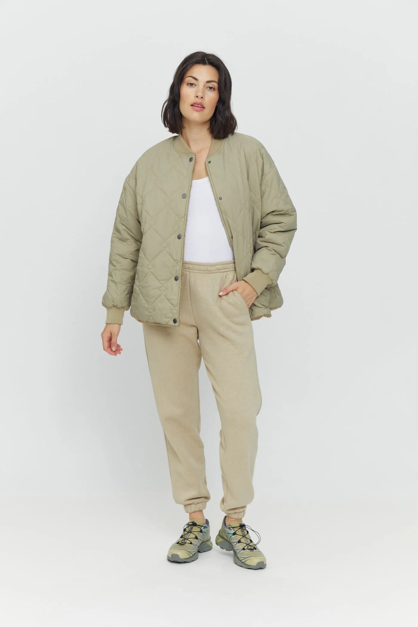 CLAY REVERSIBLE TEDDY JACKET | SANDY OLIVE