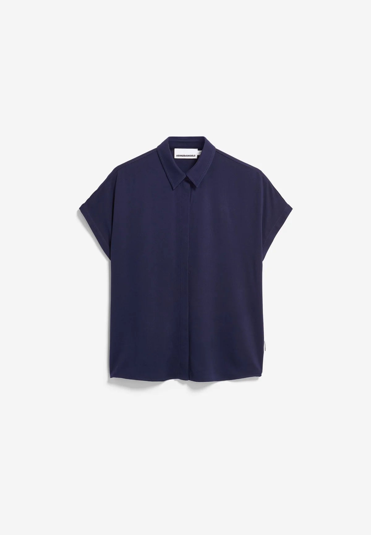 LARISAANA ECOVERO™ CAP SLEEVE LOOSE FIT BLOUSE | TINTED NAVY