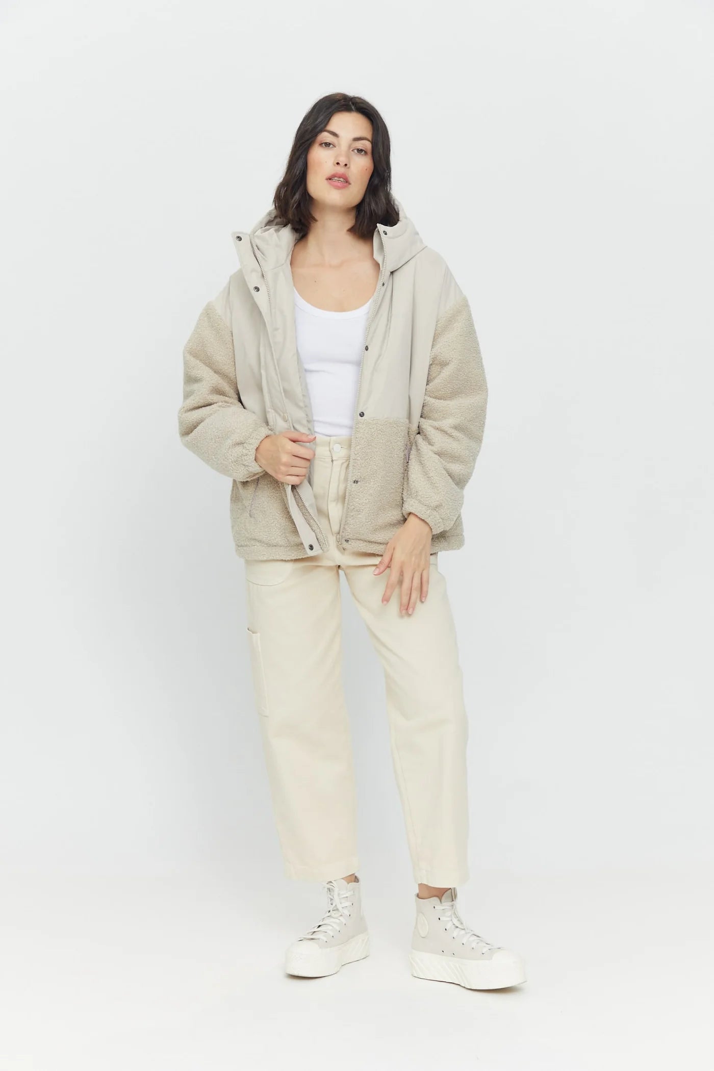 LAINE SHERPA JACKET | EGGSHELL
