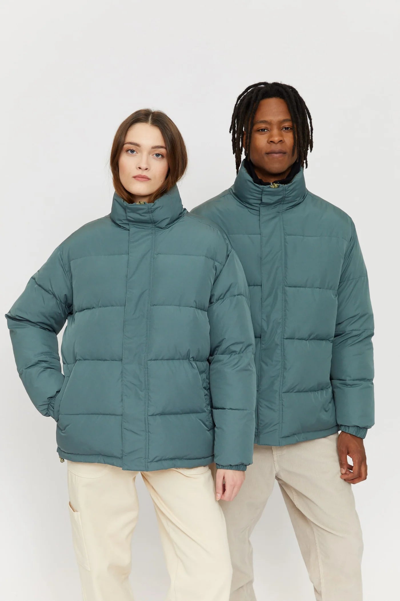 OSSEO REVERSIBLE PUFFER UNISEX | PALE OCEAN/ MOSS