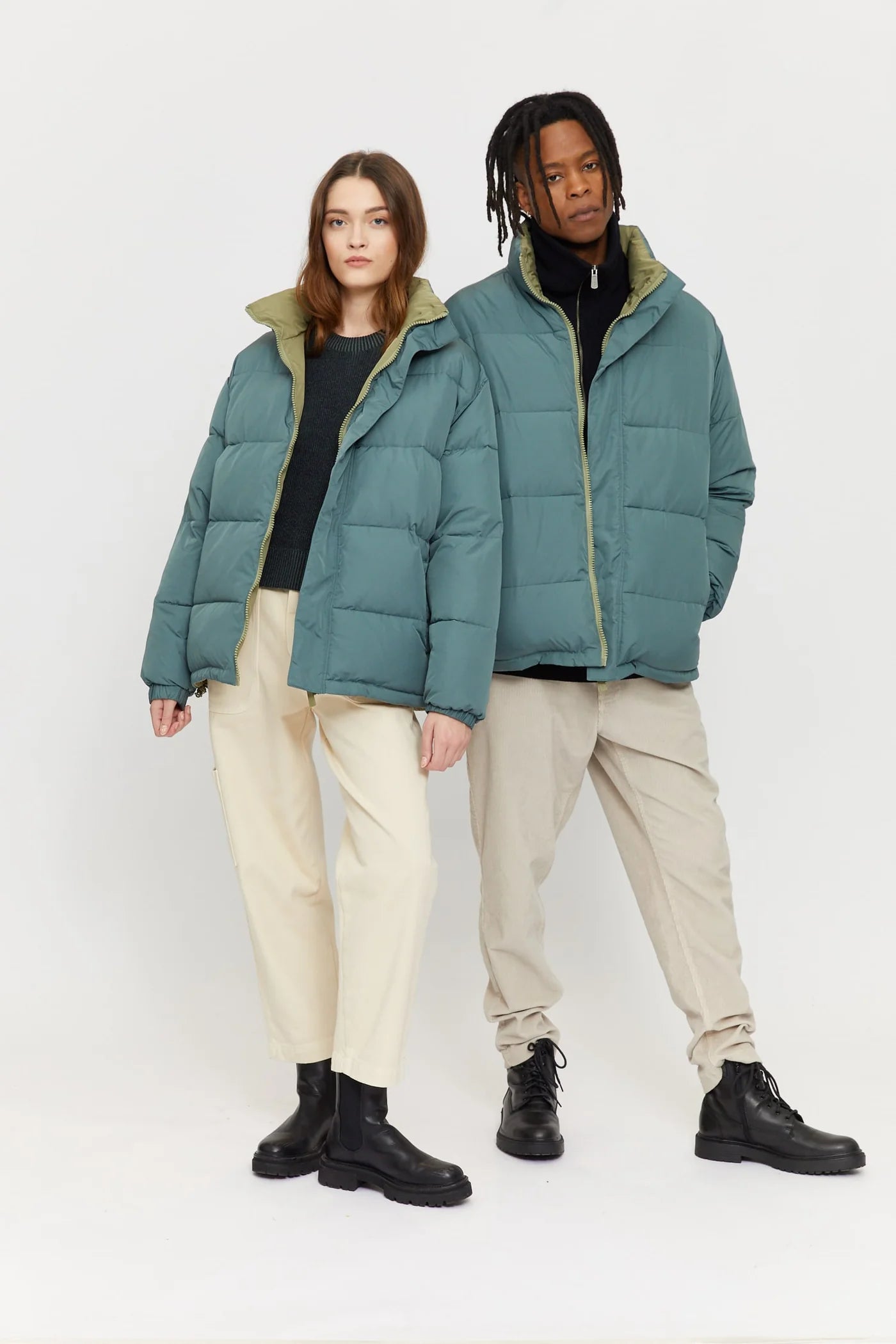 OSSEO REVERSIBLE PUFFER UNISEX | PALE OCEAN/ MOSS
