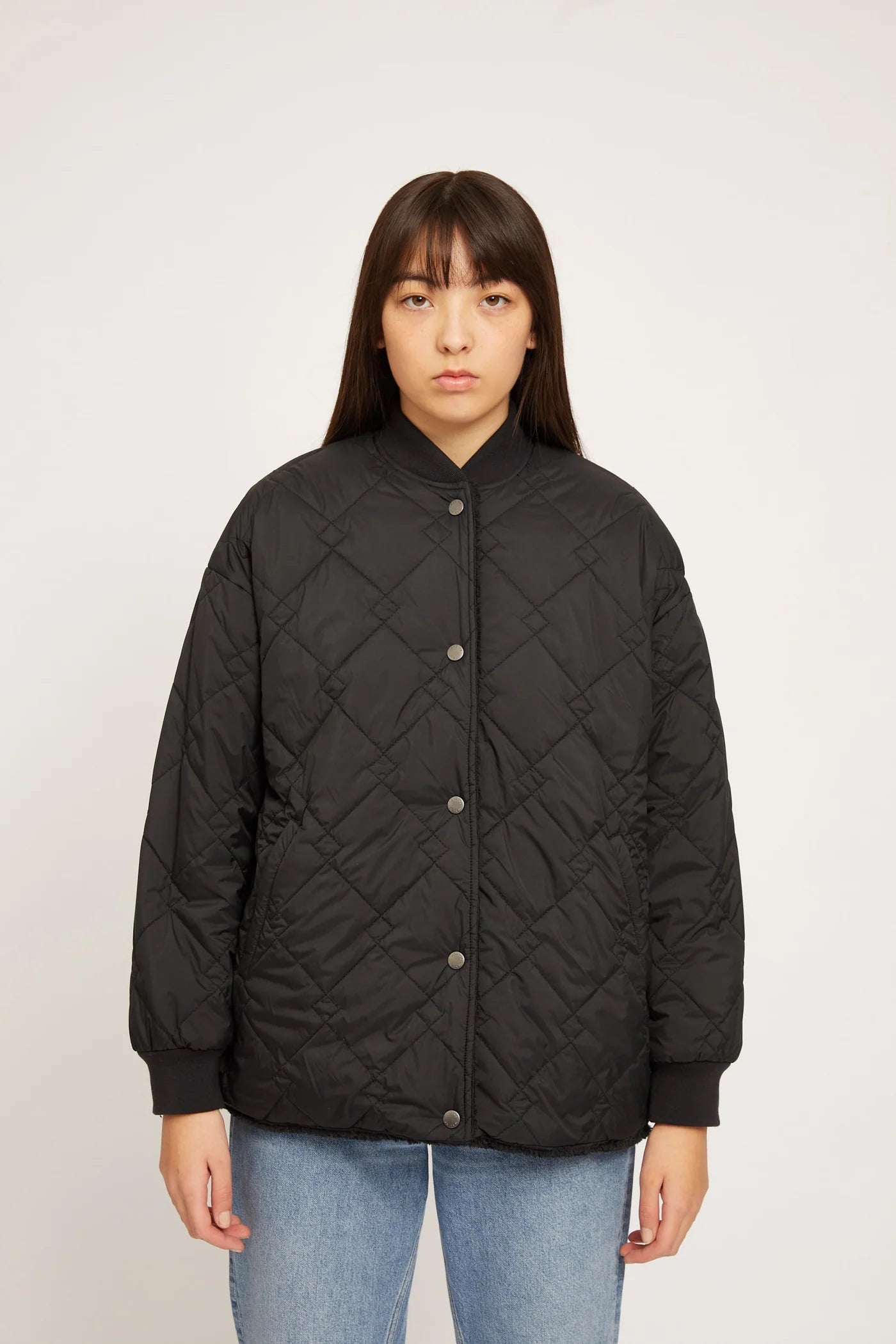 CLAY REVERSIBLE TEDDY JACKET | BLACK