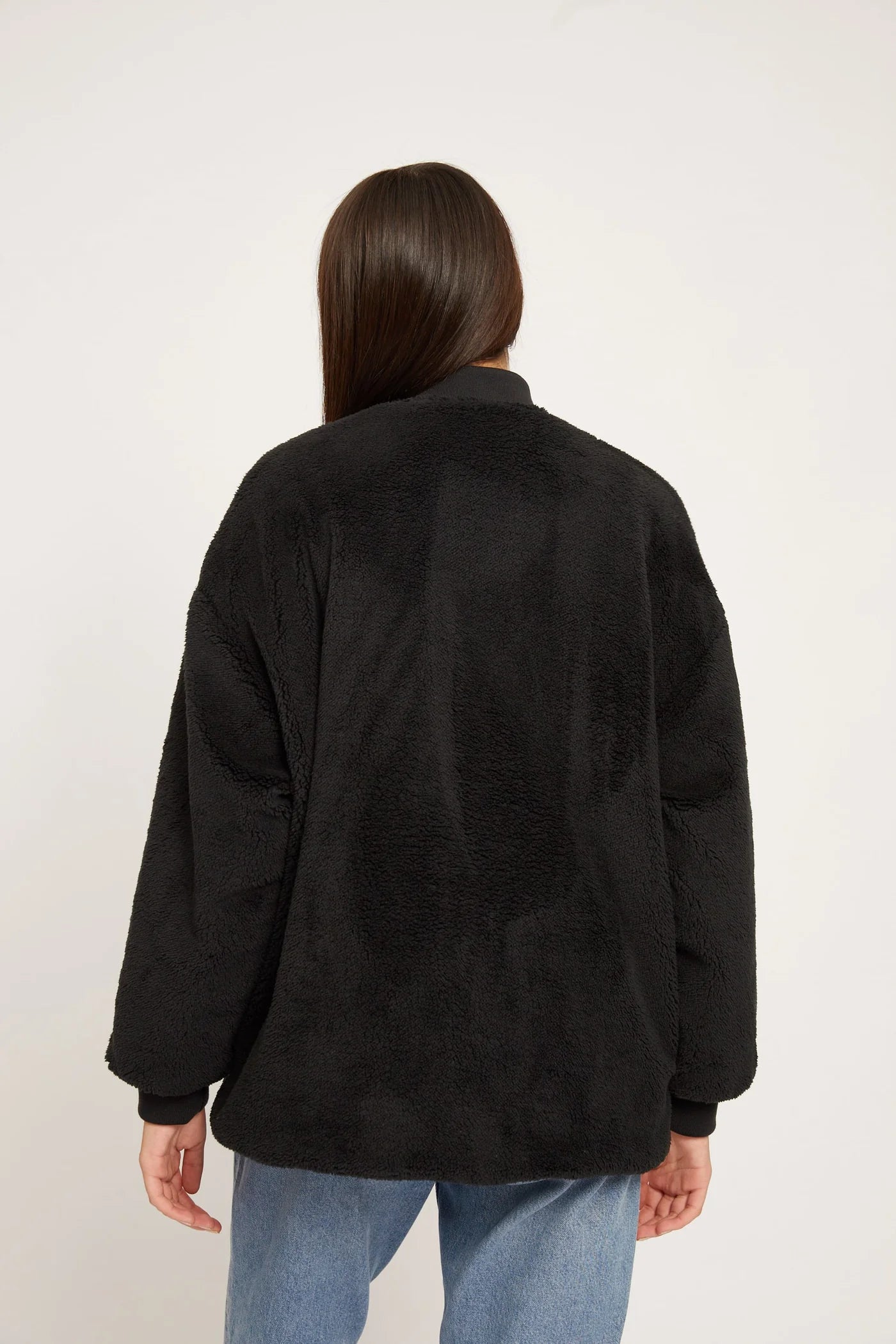 CLAY REVERSIBLE TEDDY JACKET | BLACK