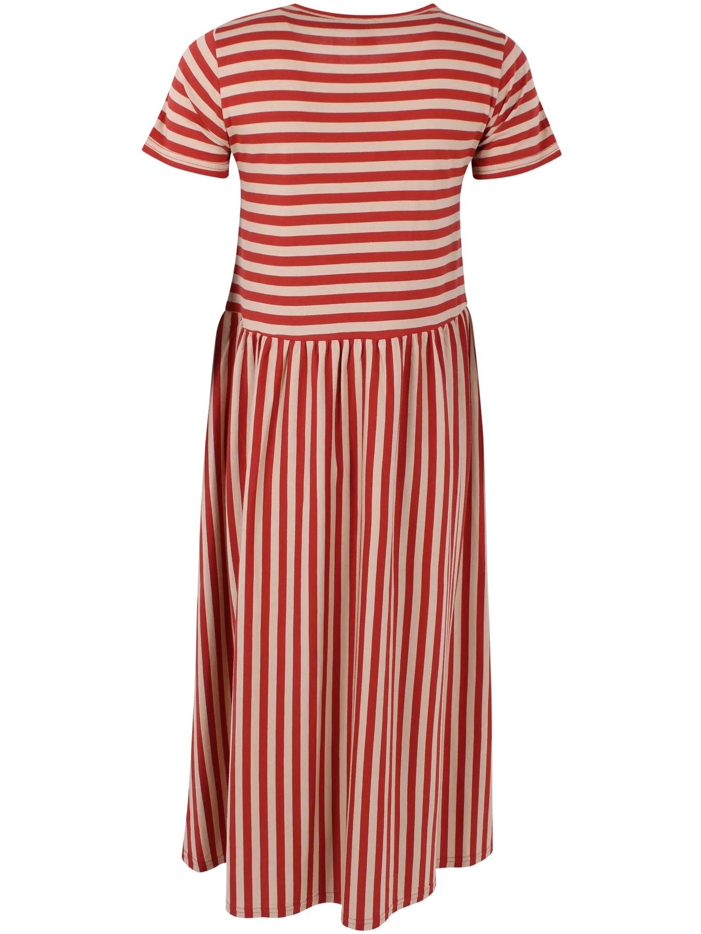 DANEKROYER STRIPED MIDI DRESS | NOUGAT-CHILI