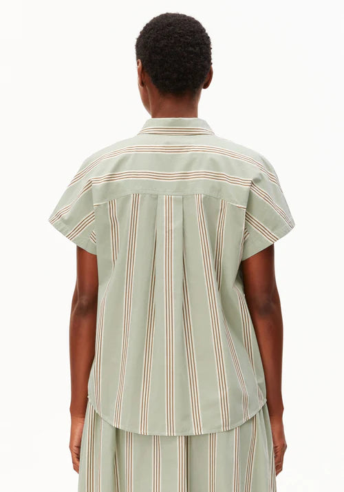STRIPE POPLIN LARISAANA BLOUSE 100% ORGANIC COTTON
