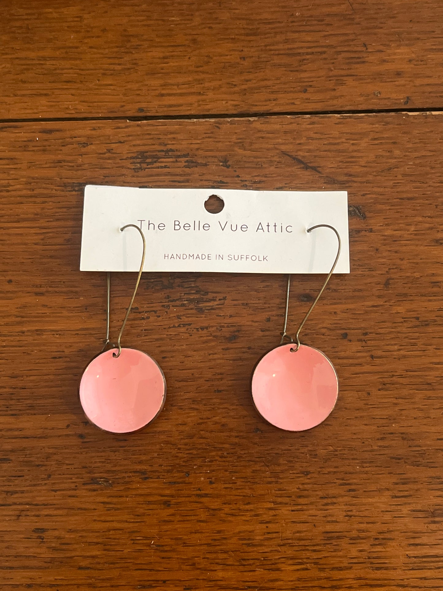 ENAMEL HALF PENNY EARRINGS | PALE PINK