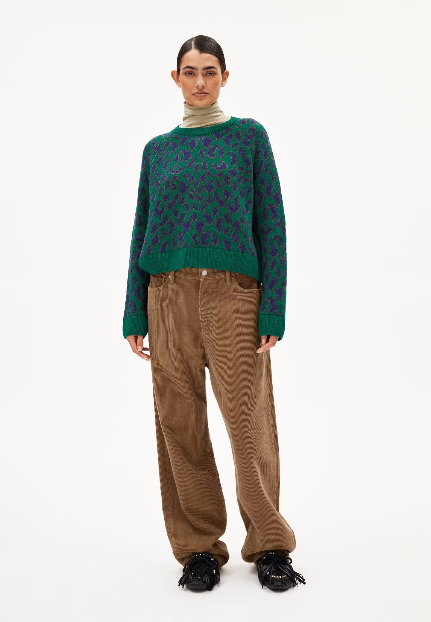 DILIRIAA LEOPAA RECYCLED ORGANIC WOOL BLEND JUMPER
