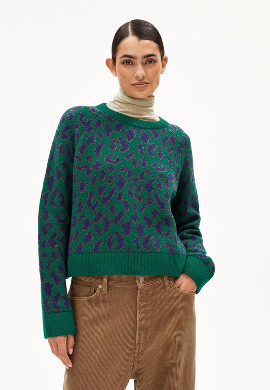 DILIRIAA LEOPAA RECYCLED ORGANIC WOOL BLEND JUMPER