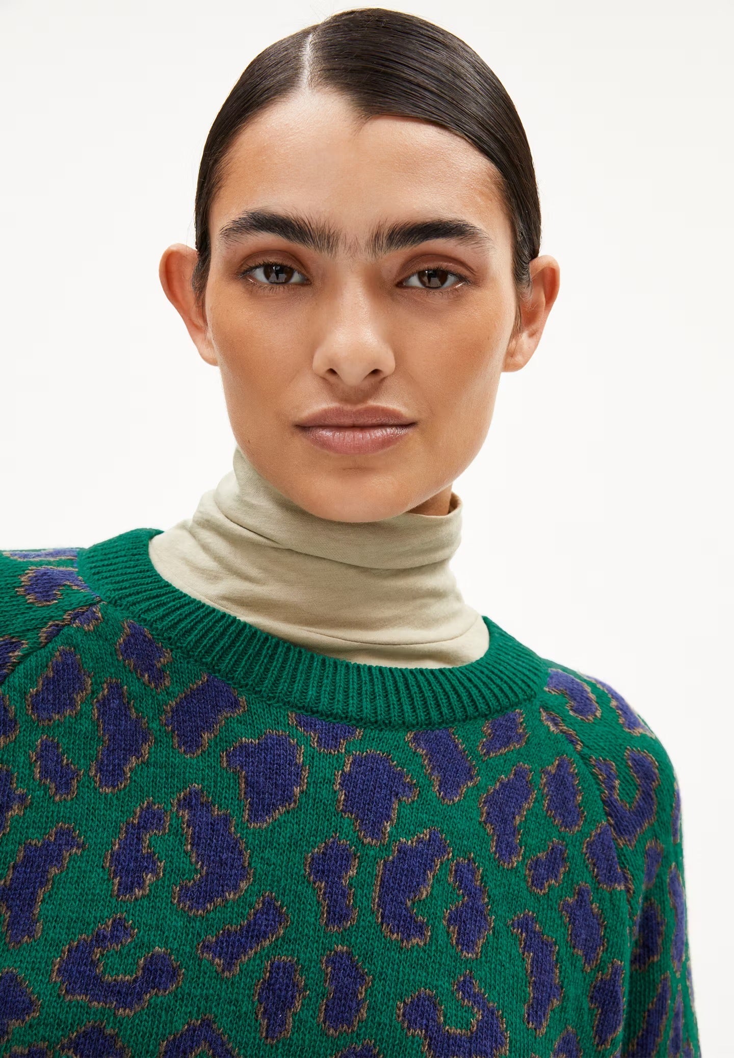 DILIRIAA LEOPAA RECYCLED ORGANIC WOOL BLEND JUMPER