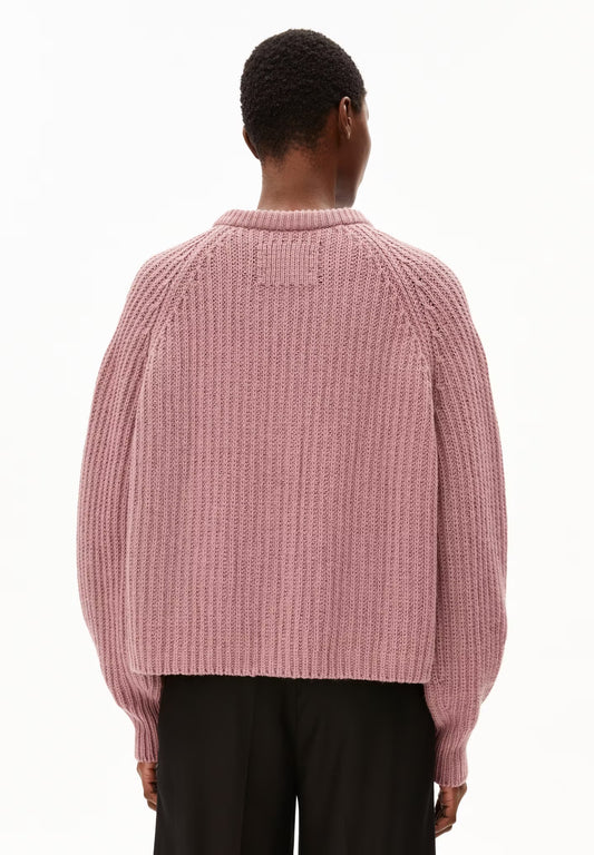 SELMAA ORGANIC COTTON & WOOL CARDIGAN | LIGHT BERRY