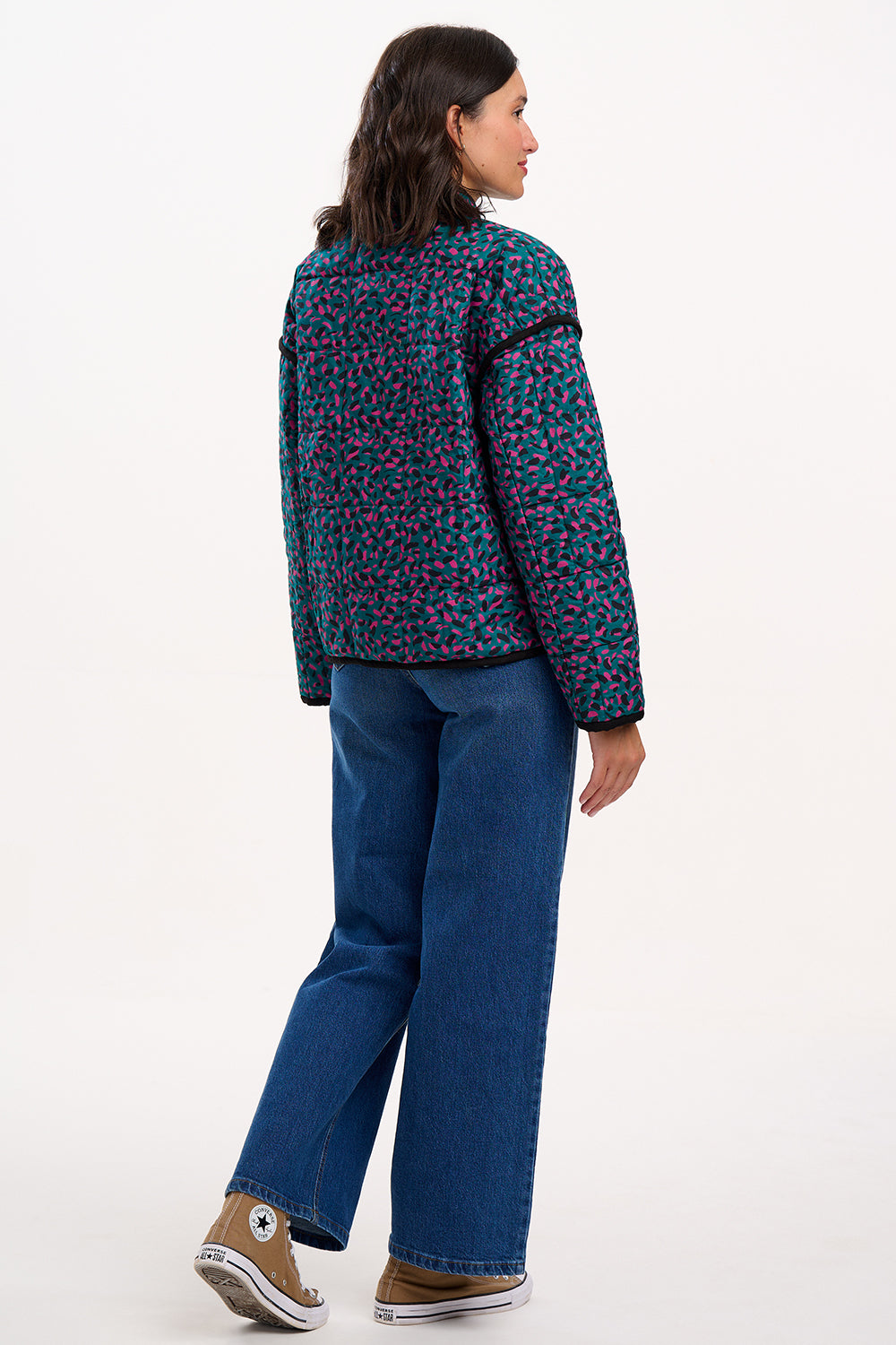 ELOWEN QUILTED JACKET | GREEN/ LAYERED SPOT