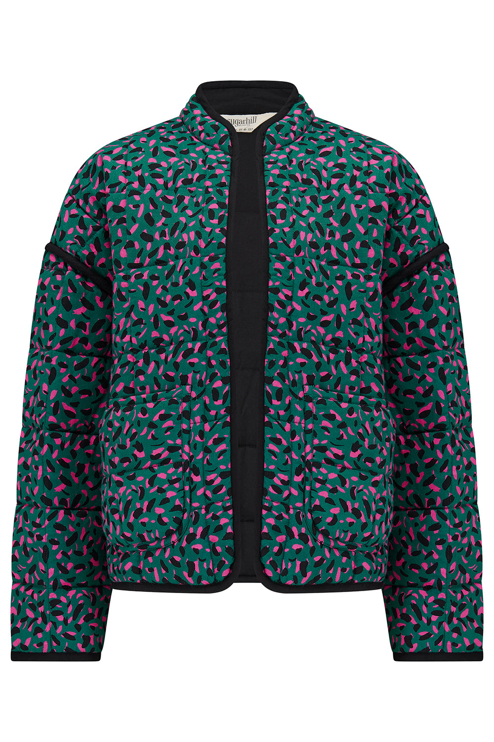 ELOWEN QUILTED JACKET | GREEN/ LAYERED SPOT