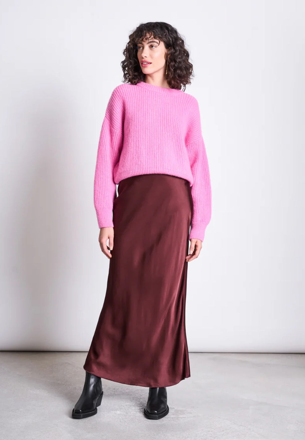 MAXI SATIN SLIP SKIRT SERIN | INTENSE RUST HUG MAXI SATIN SLIP SKIRT SERIN | INTENSE RUST HUG