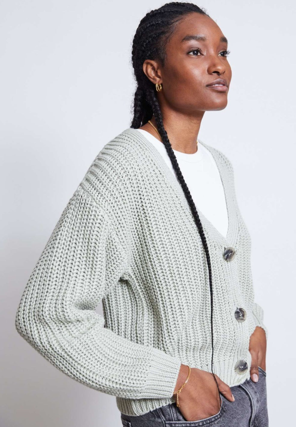 LENA CHUNKY CARDIGAN GOTS VINTAGE LACE HUG Lifestyle Ltd