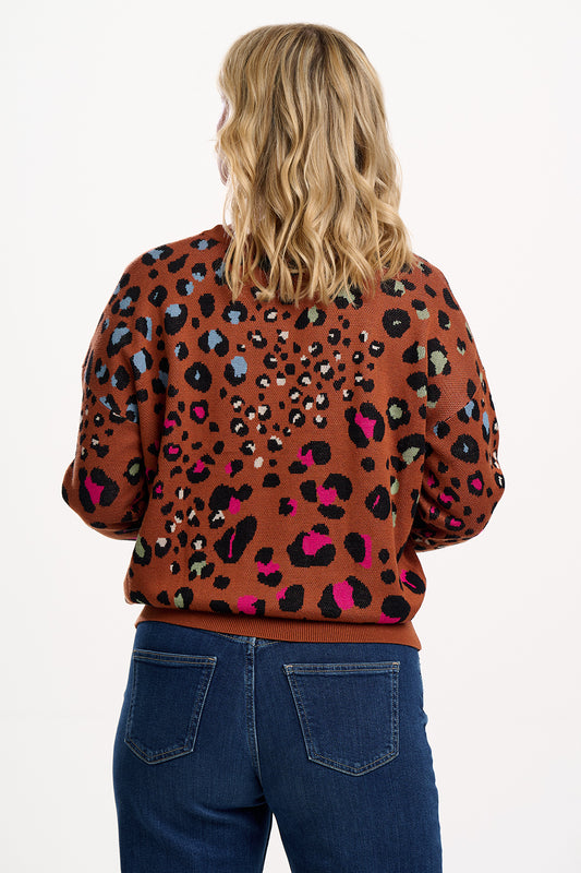 ANDI JUMPER | TAN/ RAINBOW LEOPARD