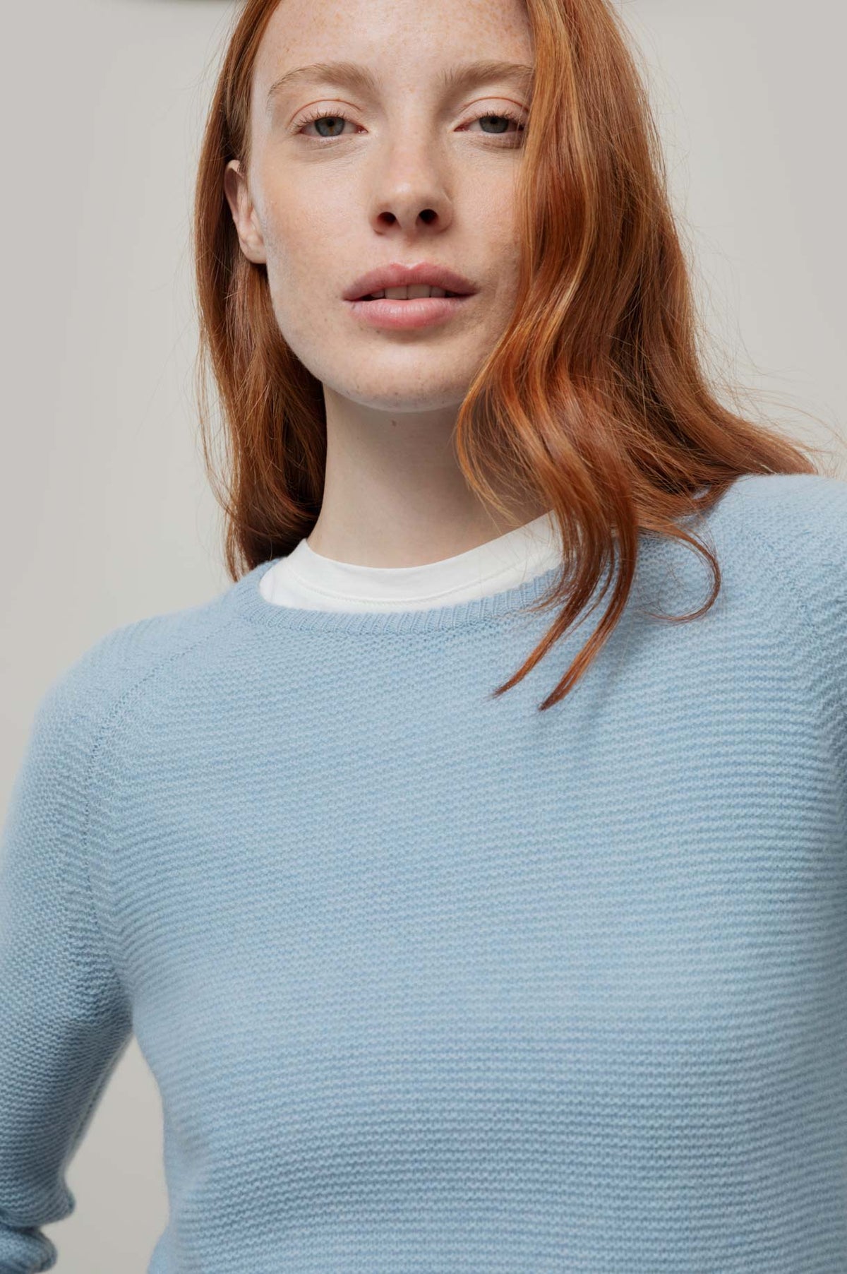 Rifò Women's Recycled Cashmere Jumper Giulietta – Powder Blue