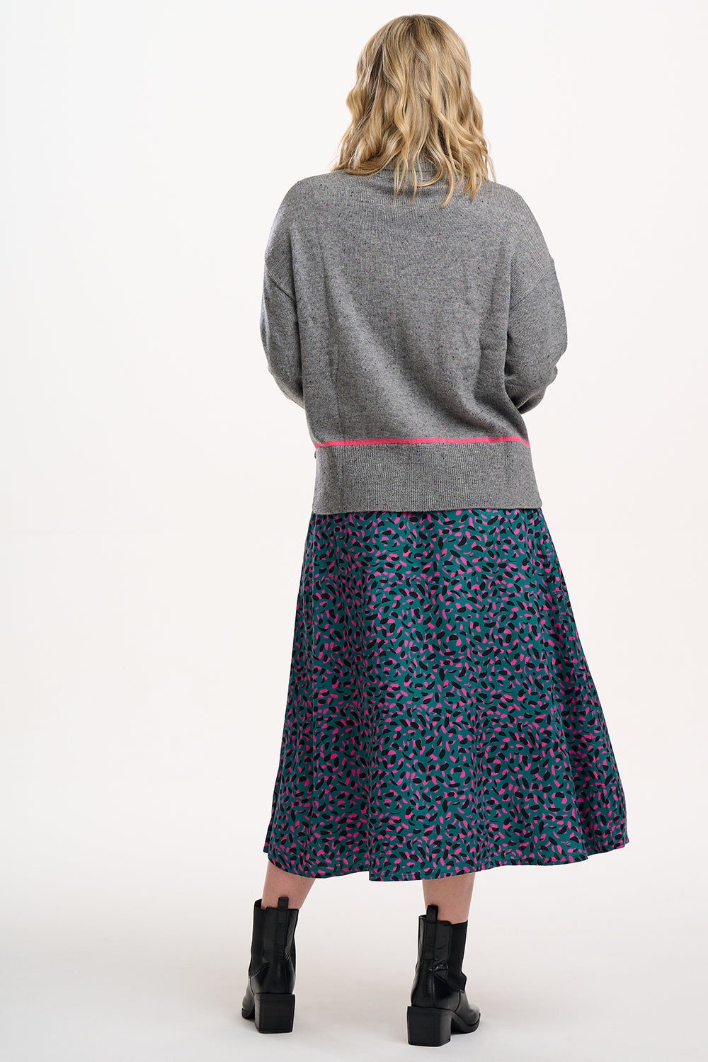 KRISTA CIRCLE SKIRT | GREEN/ LAYERED SPOT